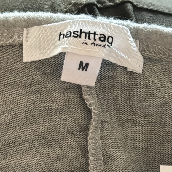 HASHTTAG IN TREND Hacci Long Sleeve Wrap Dress Heather gray top mini dress Sz M - Picture 5 of 7